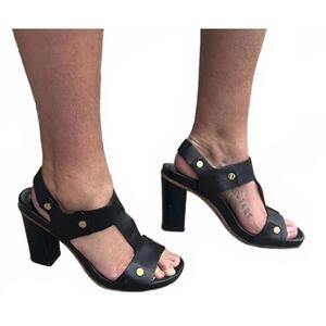Chloé Black Leather Block Heel Sandals – Size 8.5M (Rare)